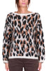 PULLOVER MIT ANIMALPRINT AUS SCHWARZER ALPAKAMISCHUNG