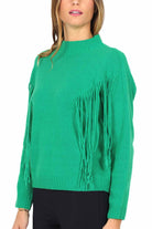 Emme Marella maglia collo alto a cratere con frange verde