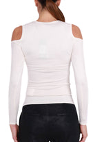 Guess Donna maglia con cut out e logo burro