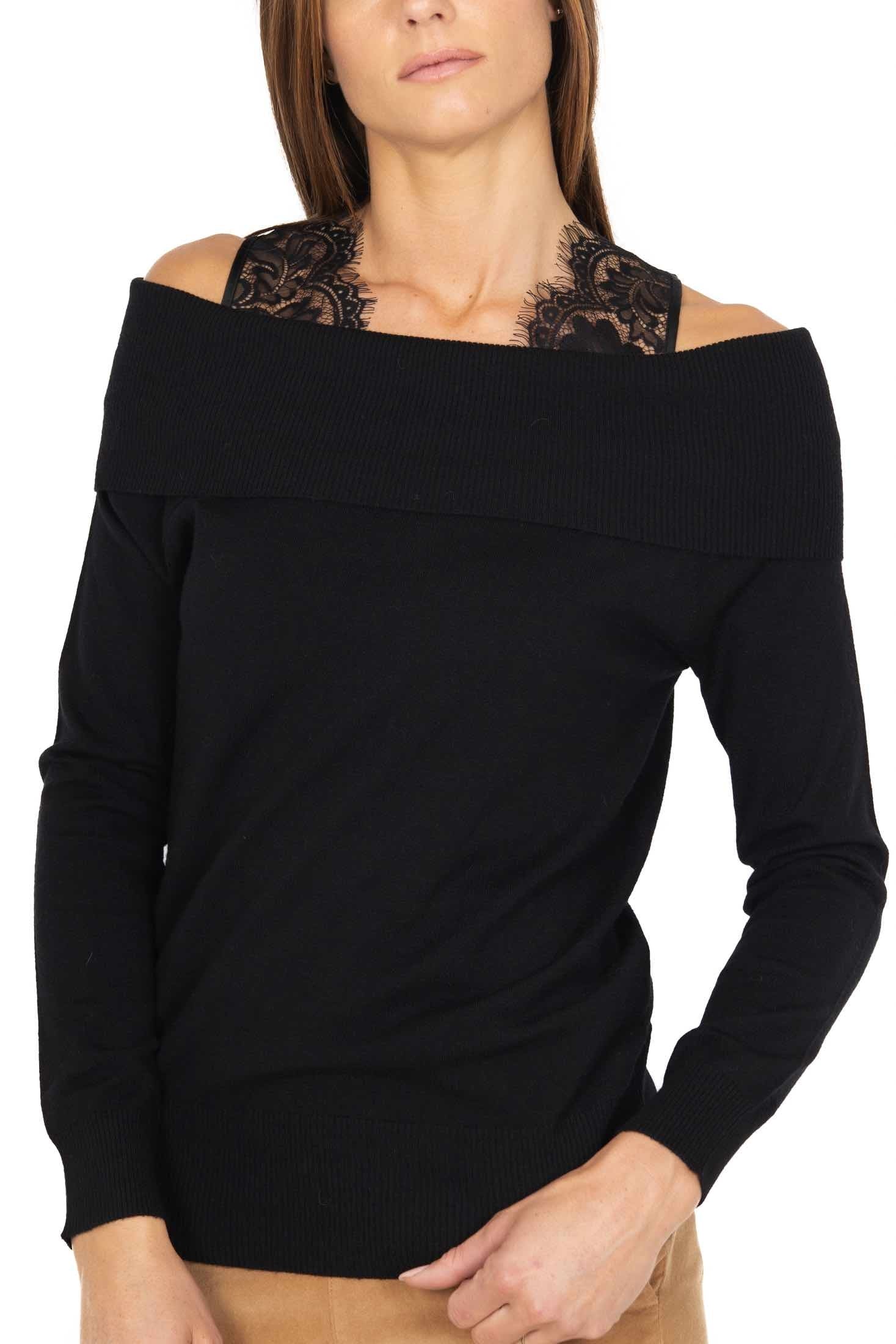 Liu Jo Black maglia con top in pizzo nero