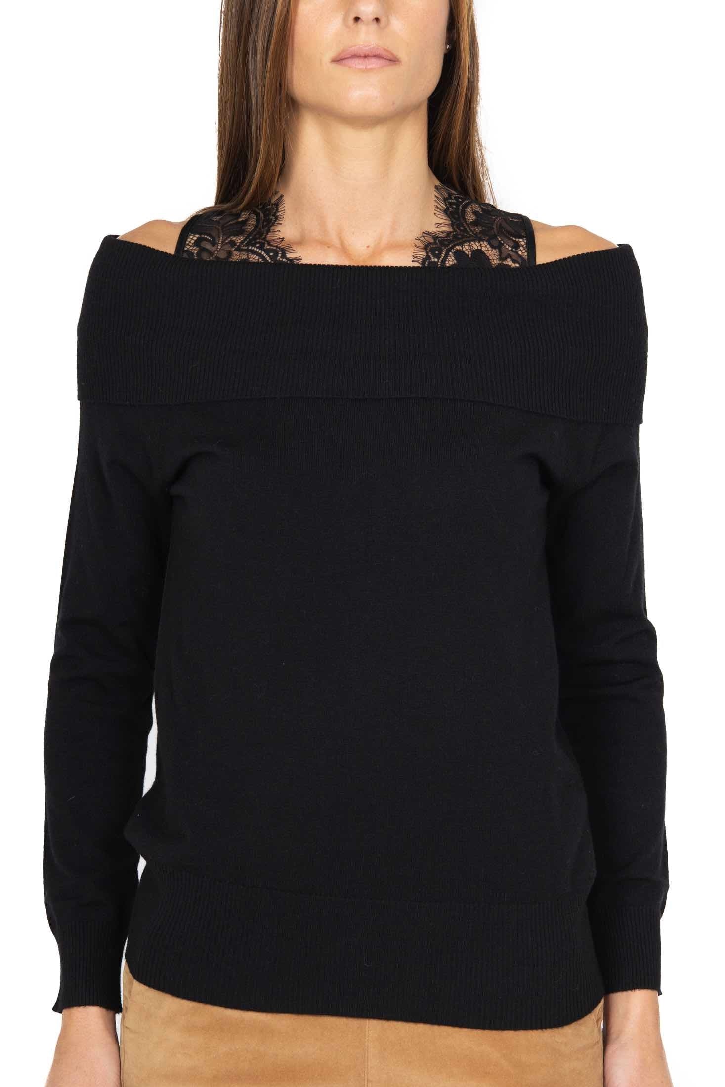 Liu Jo Black maglia con top in pizzo nero