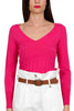 SHORT FUCHSIA VISCOSE BLEND SWEATER