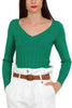 GREEN VISCOSE BLEND SHORT SWEATER