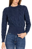 BLAUER KURZER KABELPULLOVER