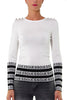 VISCOSE BLEND SWEATER WITH WHITE LOGO STRIPES