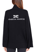 Elisabetta Franchi maglia dolcevita con maxi logo nero