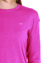 Sun68 Uomo maglia donna girocollo in cotone fuxia