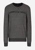 RIBBED CREW NECK SWEATER WITH BLACK LOGO