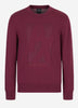 CREW NECK SWEATER WITH INLAY LOGO BORDEAUX