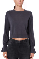 Liu Jo Black maglia girocollo in lana e cashmere grigio