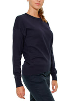 Tommy Hilfiger Donna maglia girocollo in misto cotone blu