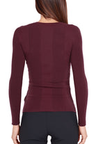 Elisabetta Franchi maglia girocollo in misto seta bordeaux