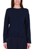 CREW NECK SWEATER MIXED VISCOSE BLUE