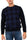 CREW NECK WOOL BLEND SWEATER WITH BLUE CHECKED DESIGN