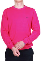 Sun68 Uomo maglia girocollo uomo in cotone fuxia