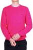 MEN'S CREW NECK SWEATER IN FUCHSIA COTTON