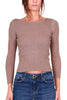 LUREX-PULLOVER MIT BRONZE-AUSSCHNITT