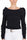 LONG SLEEVED SWEATER WITH BLACK RUFFLES