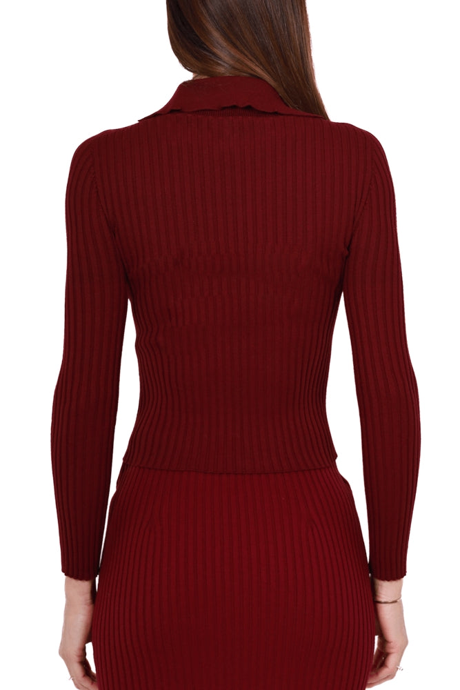 Dixie maglia polo a costine bordeaux