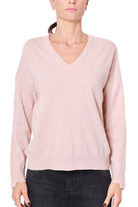 Liu Jo Black maglia scollo a v in lana e cashmere rosa