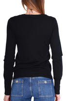 Guess Donna maglia scollo a v in misto viscosa nero