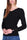 BLACK VISCOSE BLEND V-NECK SWEATER