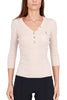 BEIGE SILK BLEND V-NECK SWEATER