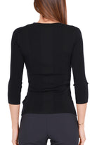 Elisabetta Franchi maglia scollo v in misto seta nero