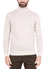 MEN'S HIGH NECK SWEATER MERINO WOOL CHALK