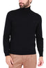 MEN'S TURTLENECK SWEATER IN BLACK WOOL BLEND