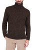 MEN'S TURTLENECK SWEATER ALPACA MIX BROWN