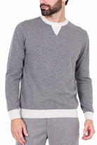 Outfit maglia uomo girocollo misto cashmere grigio