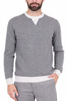 Outfit maglia uomo girocollo misto cashmere grigio