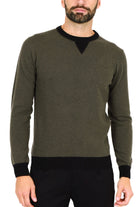 Outfit maglia uomo girocollo misto cashmere verde