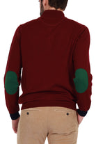 Sun68 Uomo maglia uomo mezza zip bordeaux