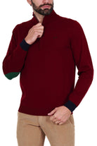 Sun68 Uomo maglia uomo mezza zip bordeaux