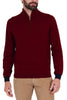 MEN'S HALF ZIP BURGUNDY SWEATER