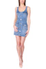 BLUE STRETCH DENIM SLEEVELESS MINI DRESS