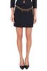 BLACK JEWEL CHAIN ​​CREPE MINI SKIRT