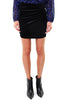 BLACK DRESSED VELVET MINI SKIRT