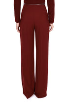 Elisabetta Franchi pantalone a palazzo con cintura bordeaux