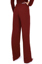 Elisabetta Franchi pantalone a palazzo con cintura bordeaux