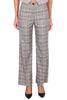 BROWN CHECK PATTERN PALAZZO TROUSERS