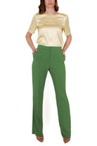 Pennyblack pantalone a palazzo in cady stretch verde