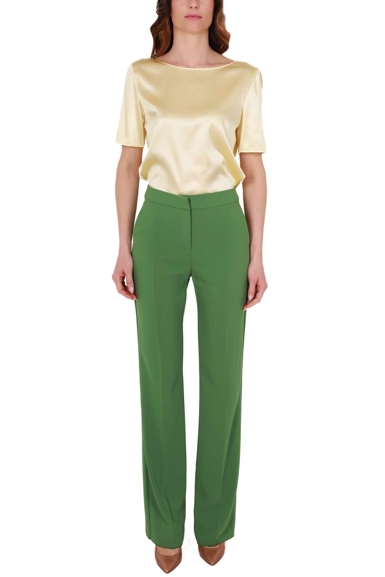 Pennyblack pantalone a palazzo in cady stretch verde