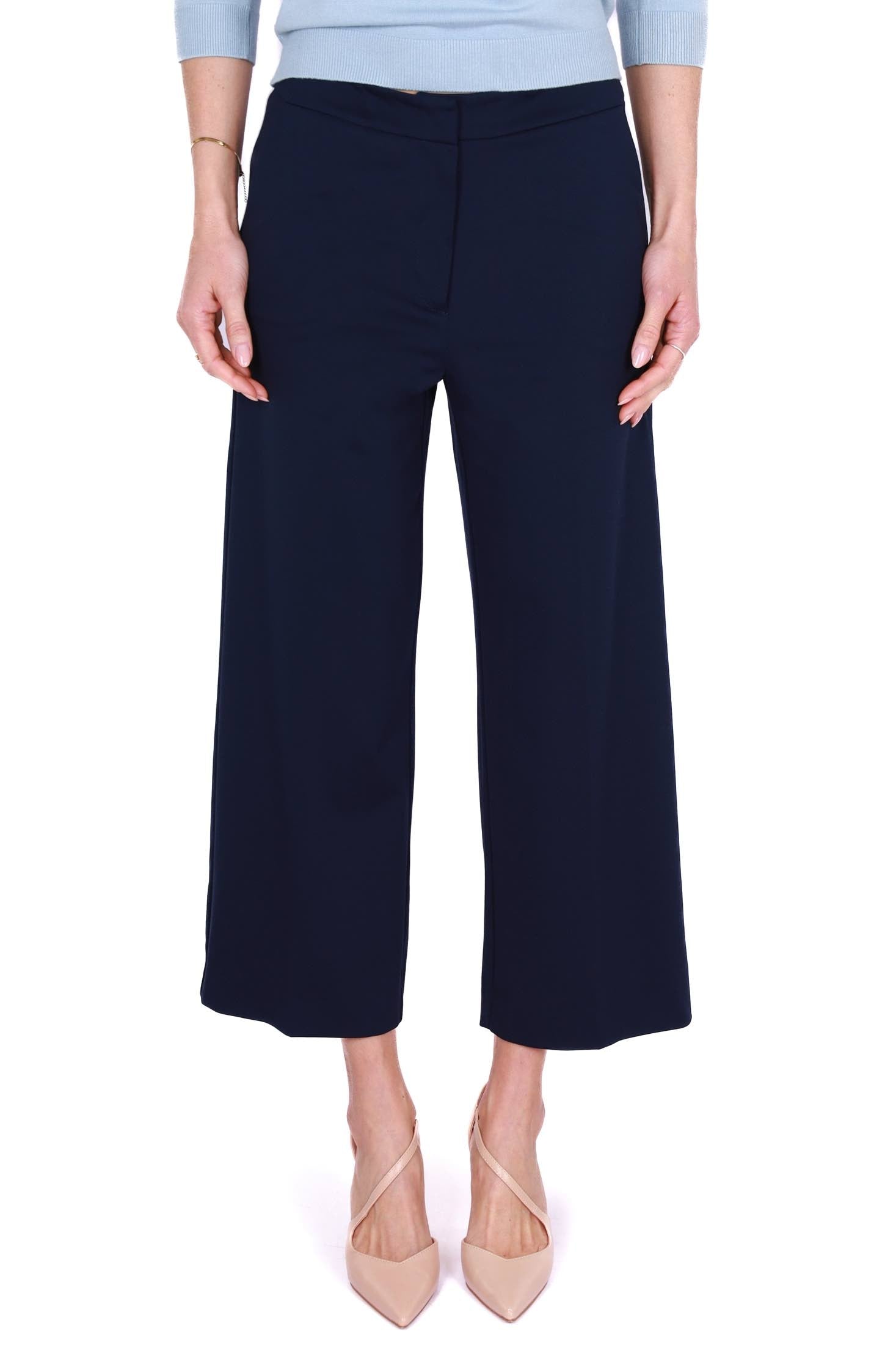 Emme Marella pantalone a palazzo in jersey blu