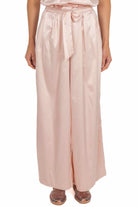 Molly pantalone a palazzo in raso satin rosa