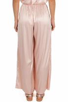 Molly pantalone a palazzo in raso satin rosa