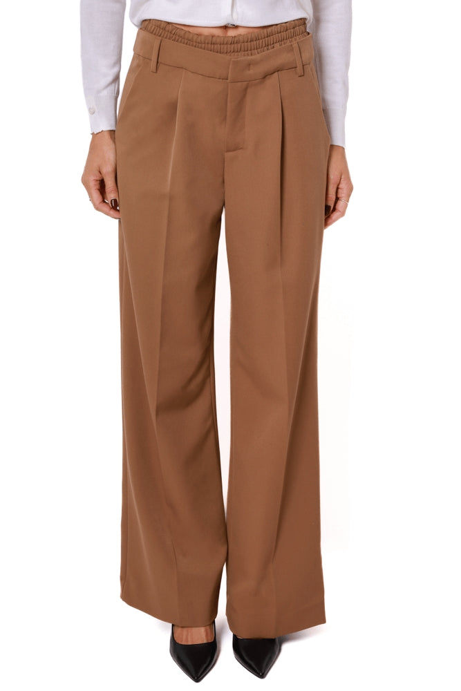 Liu Jo White pantalone a palazzo in tessuto stretch cammello