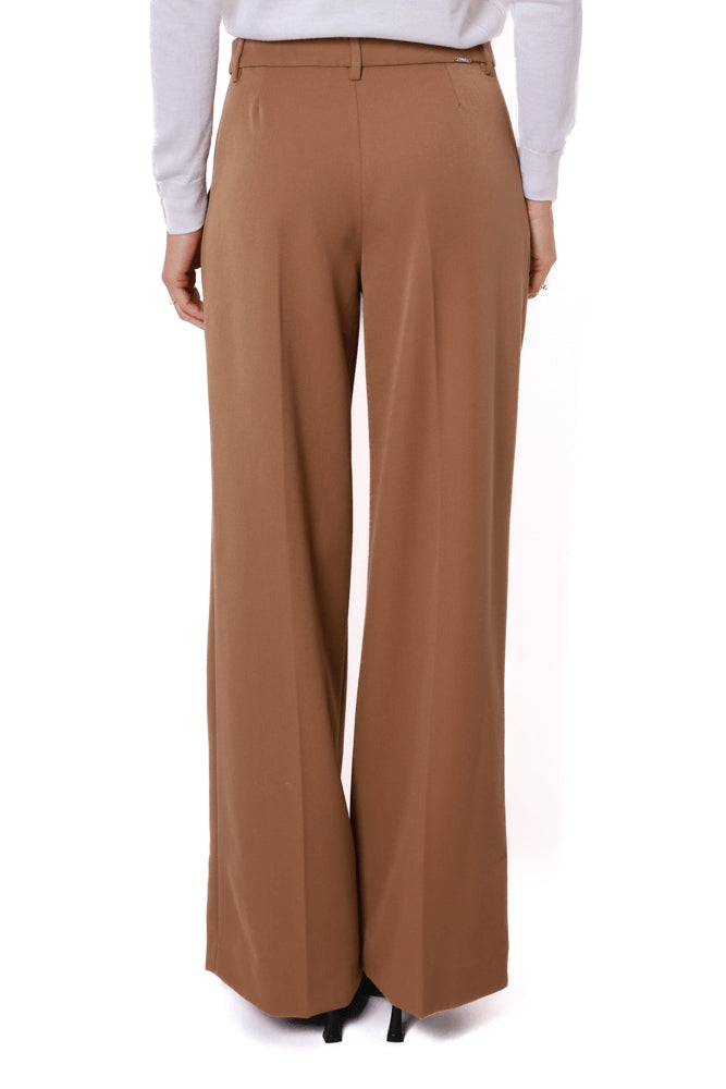 Liu Jo White pantalone a palazzo in tessuto stretch cammello